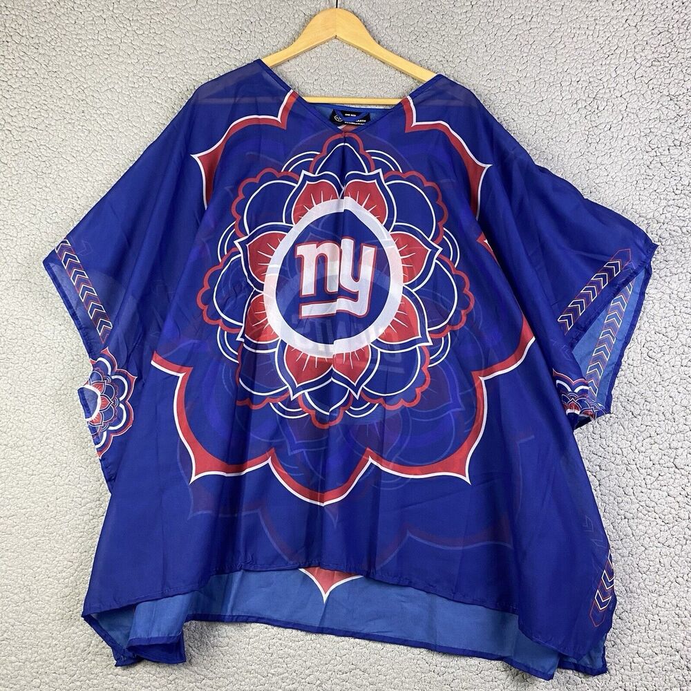 New York Giants Caftan Semi-Sheer Blouse Shirt One Size Little Earth Women's NFL